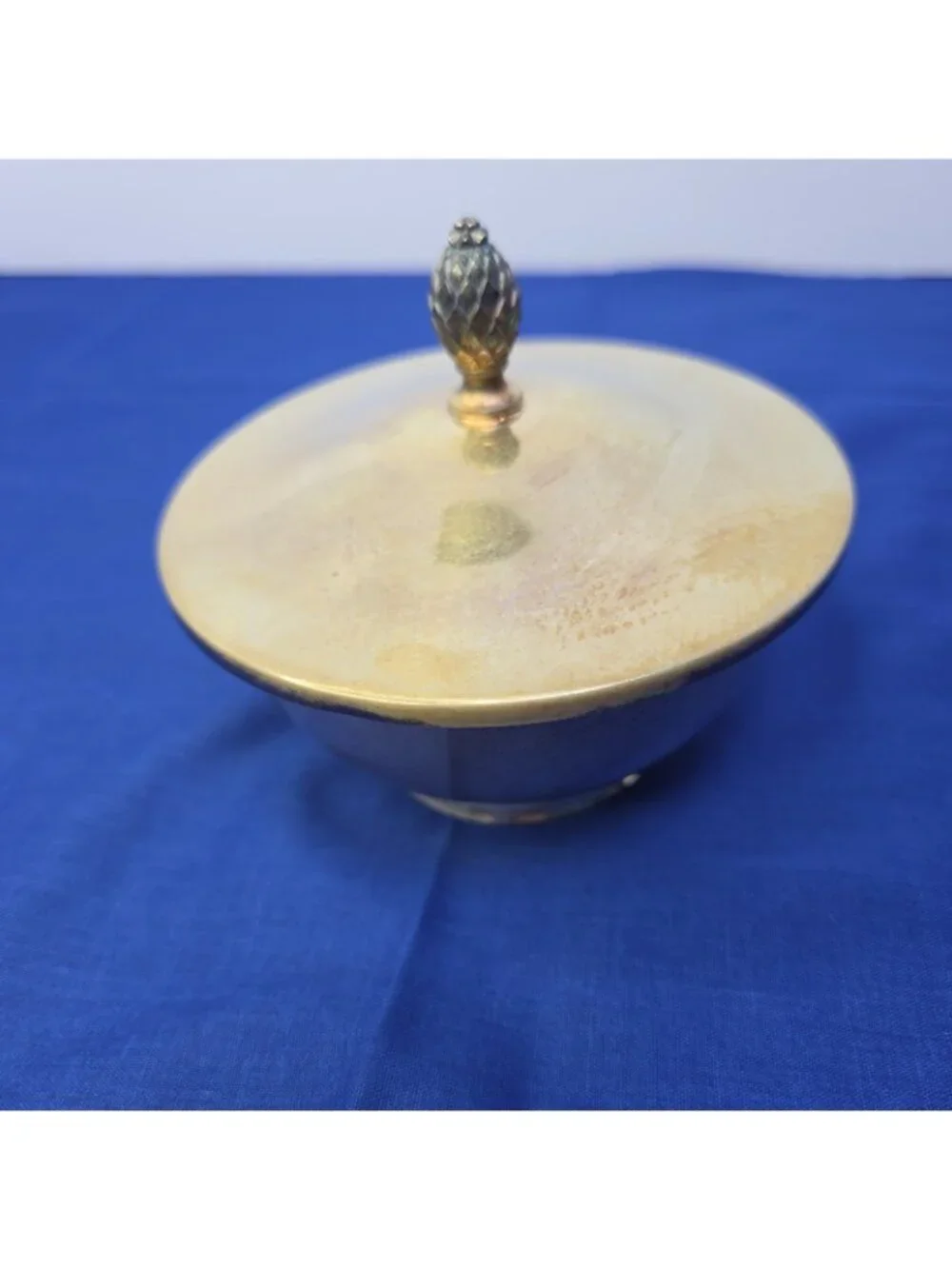 VTG Paul Revere Reproduction Wm A Rogers Silverplated Candy Dish Pineapple Lid